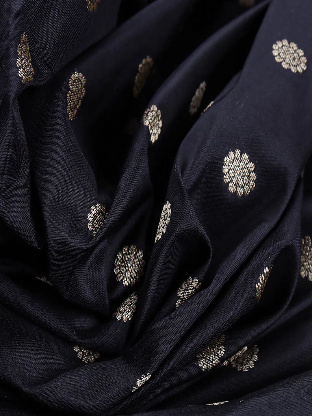 100% Pure Silk Shirt Fabric Black