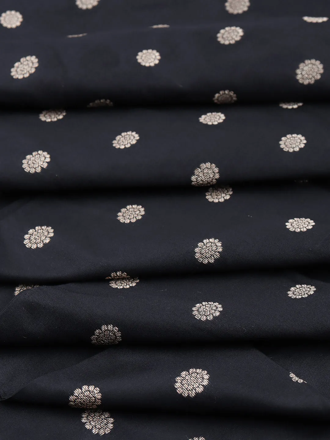 100% Pure Silk Shirt Fabric Black