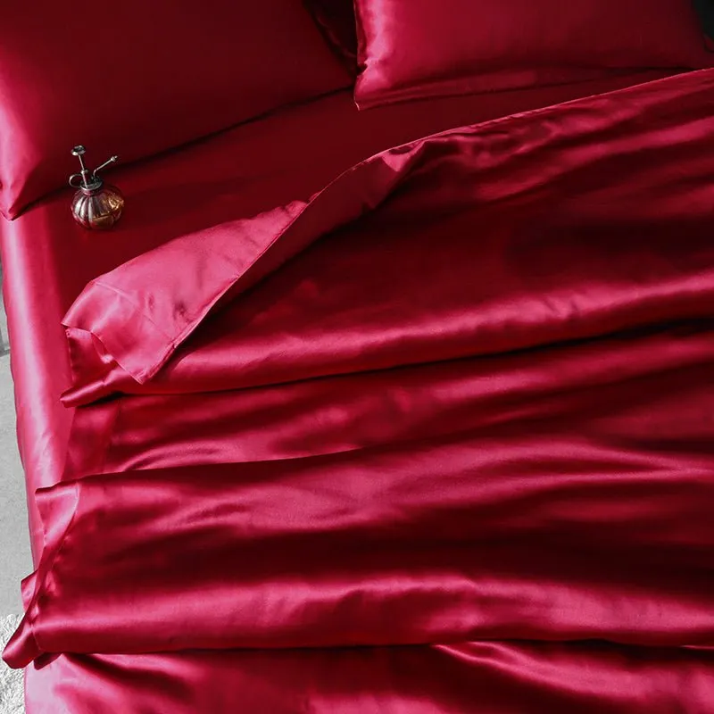 19 Momme 4PCS Duvet Cover Set( Flat Sheet) Silk Bedding Sets