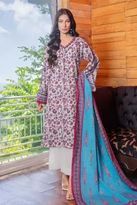 2PC Unstitched Printed Lawn Shirt and Dupatta KSD-2830