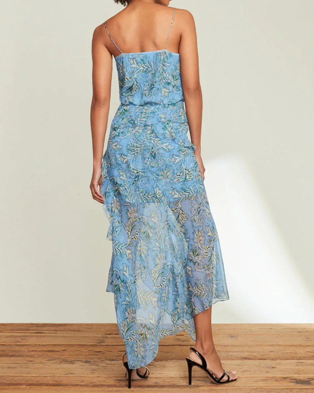 Aero Blue Paisley Avenel Midi Dress