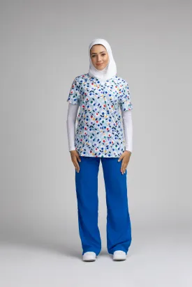 Allium Abstract Printed Scrub Top