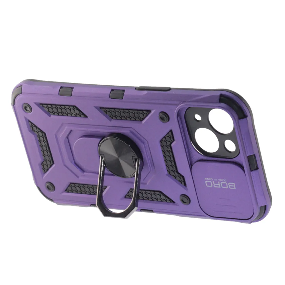 Apple iPhone 13 Case, Ring Armor Case with Lens Cover, Color Purple
