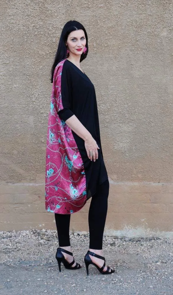ARIA Dress in Pink Pearls Silk