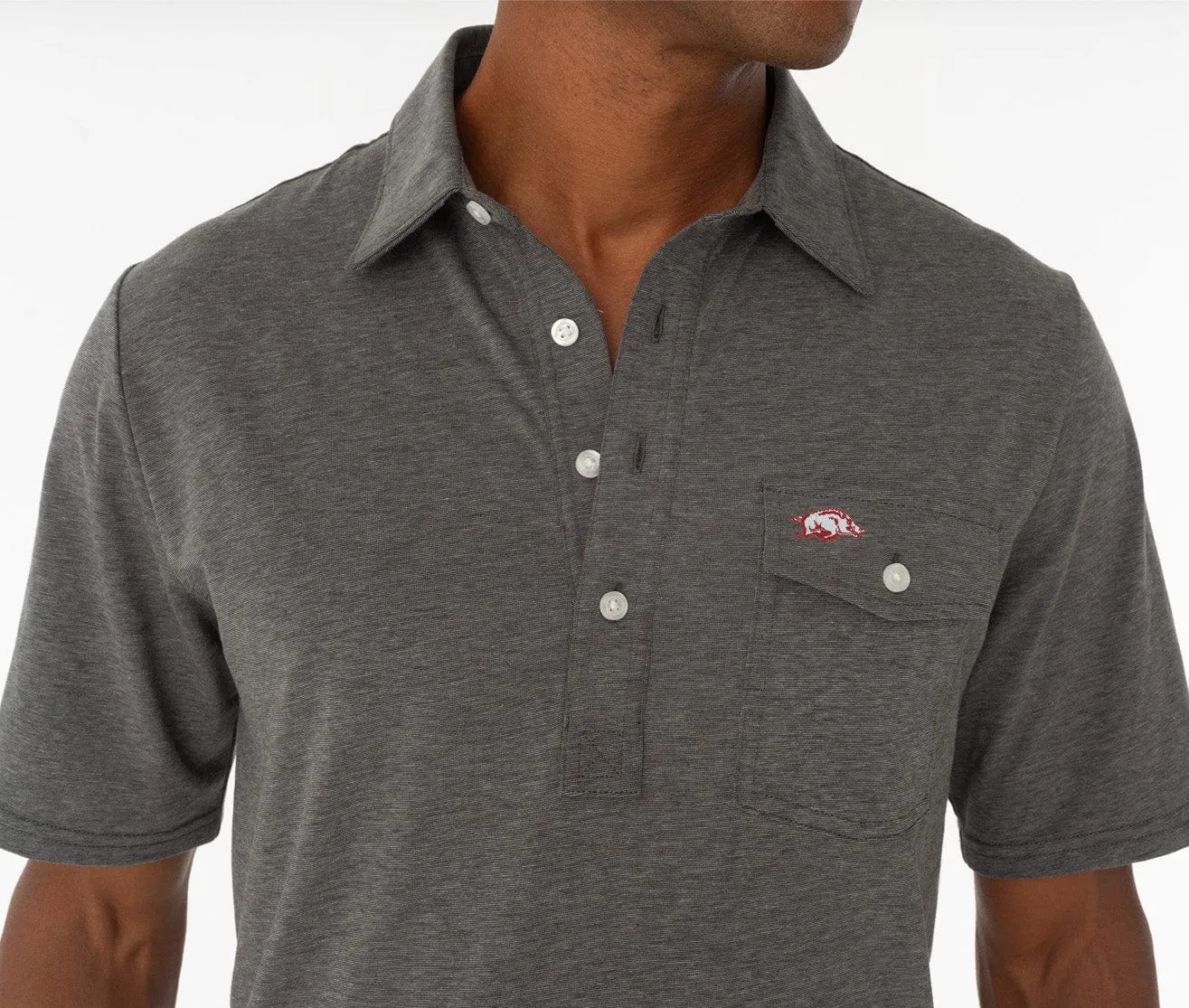 Arkansas - Coach's Performance Players Shirt - Hog - Heather Gray