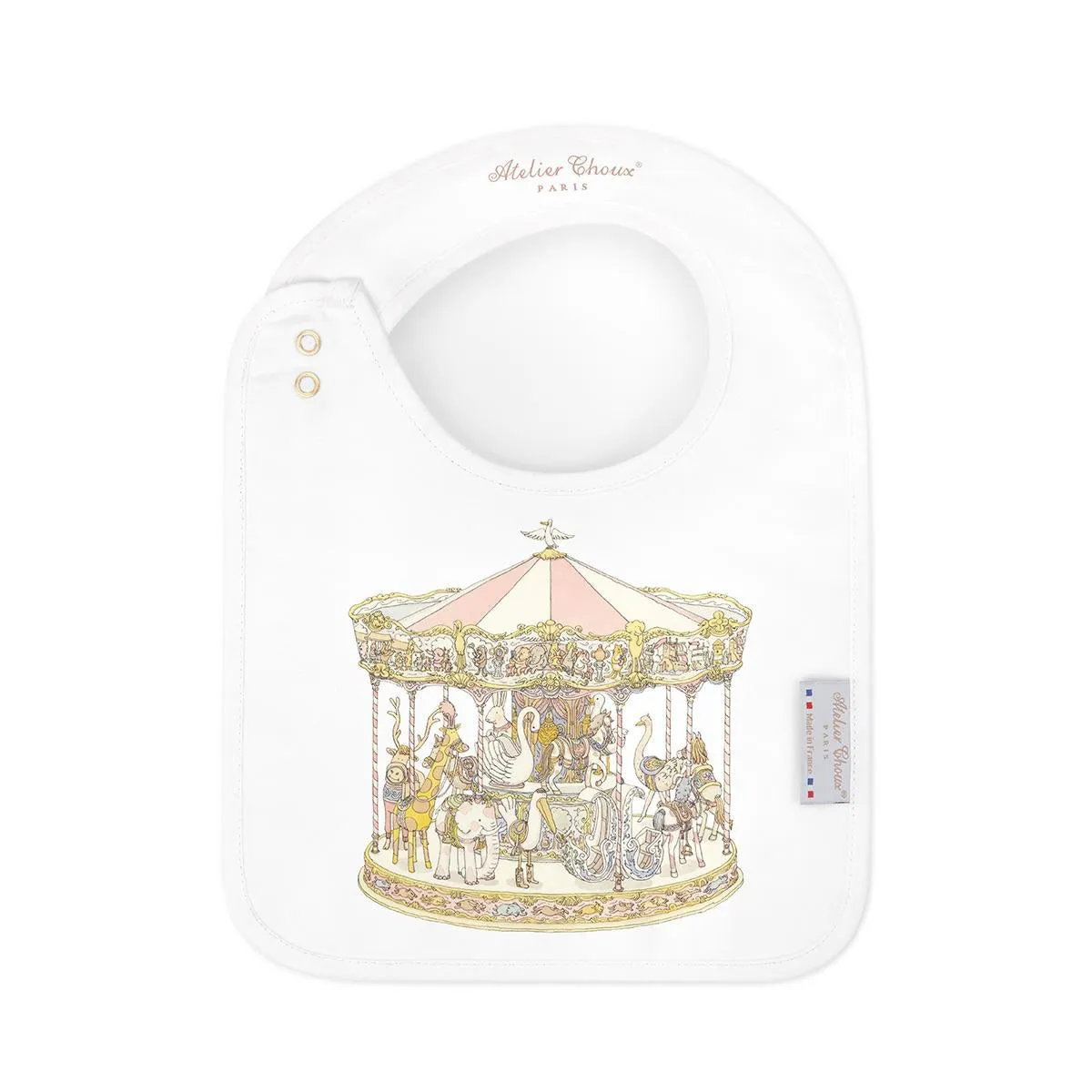 Atelier Choux Satin Bib Carousel Pink