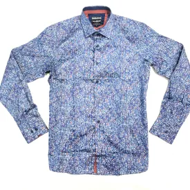 Barabas Blue Pebble Grain Button Up Shirt