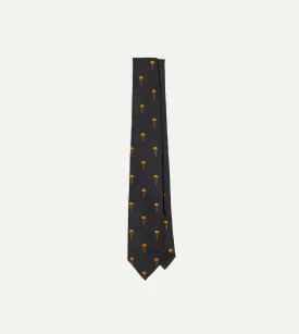 Black and Gold Parachute Motif Silk Tipped Tie