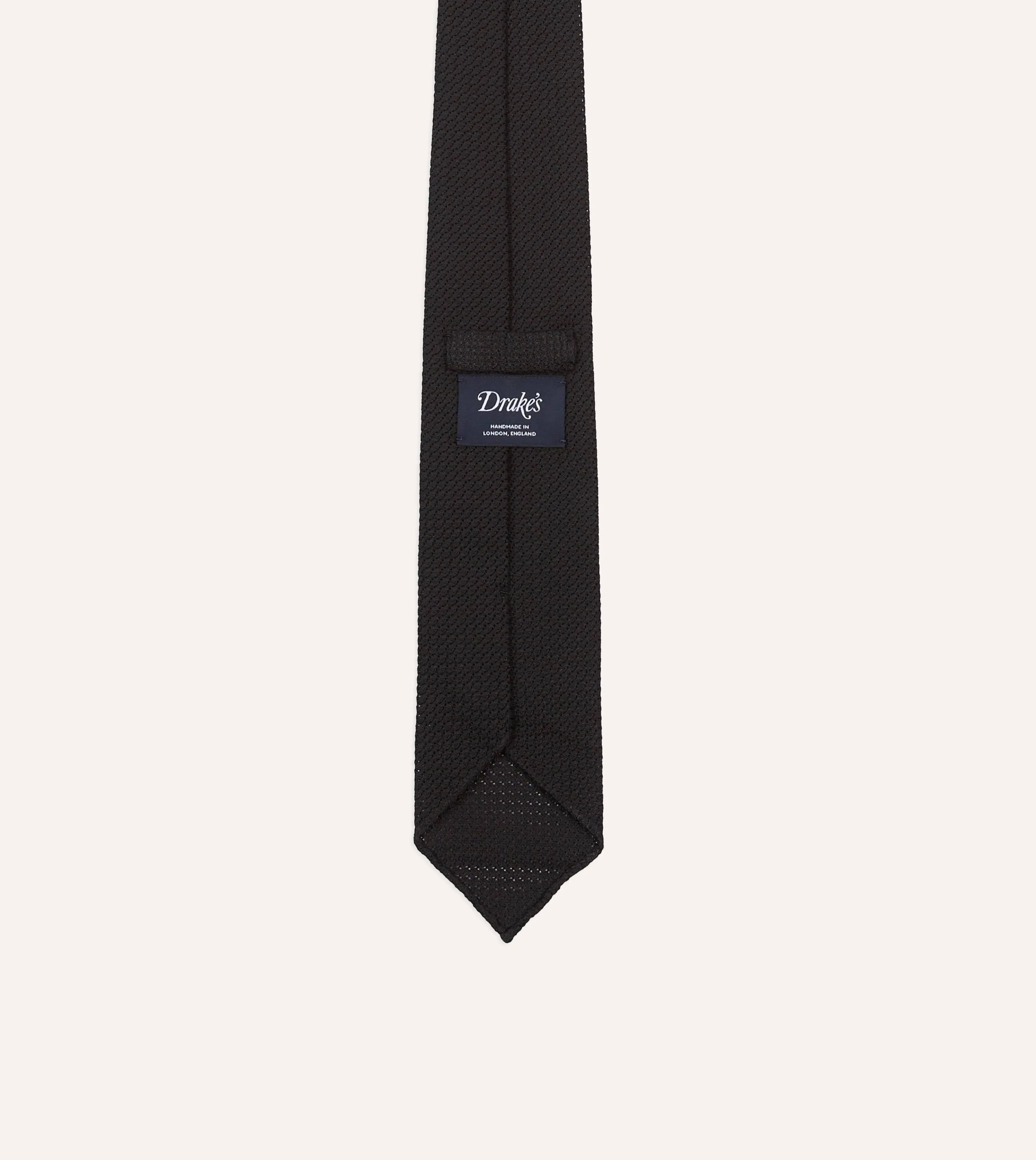 Black Hand Rolled Large Knot Grenadine Tie