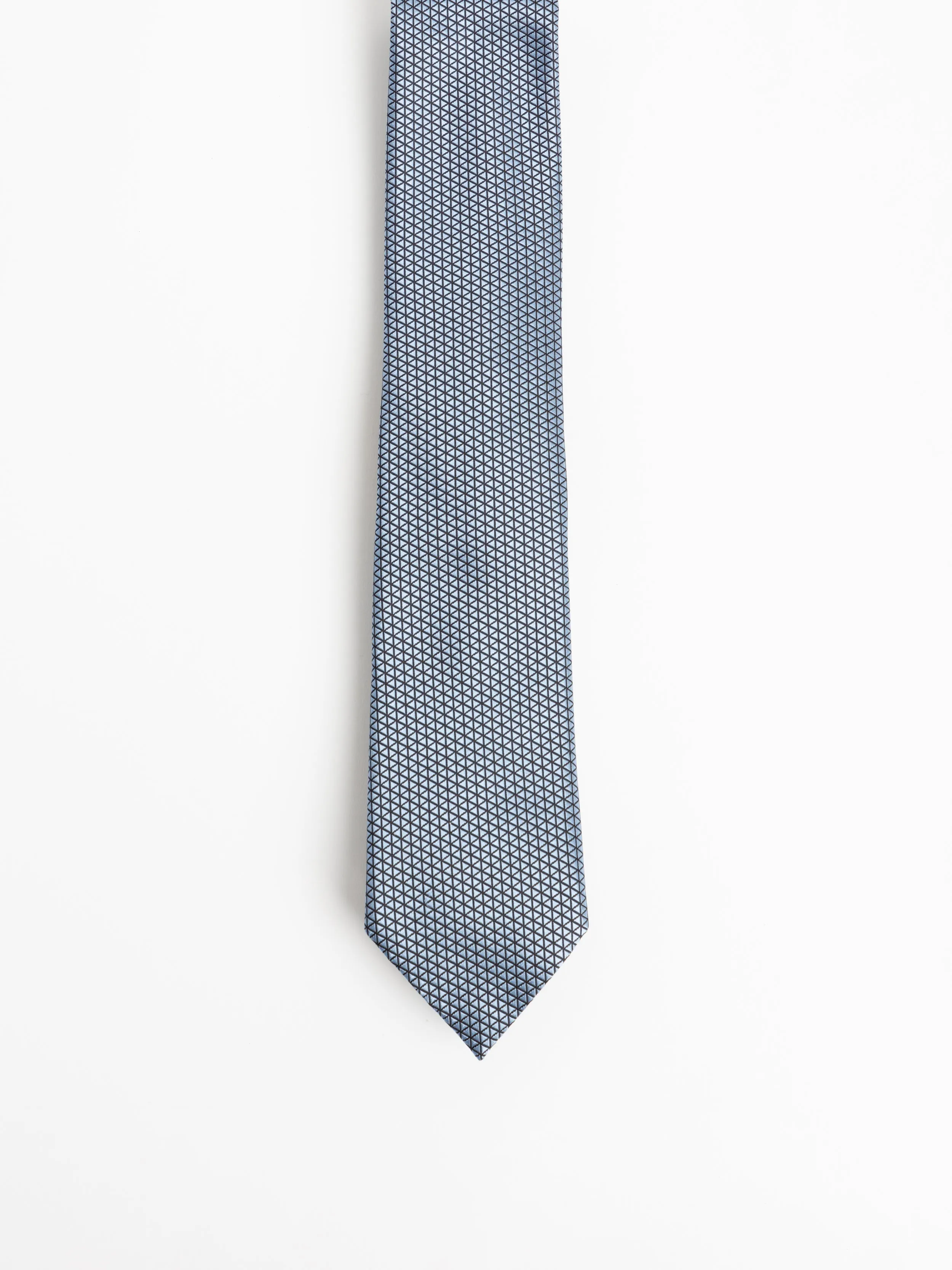 Blue Silk Triangle Patterned Tie