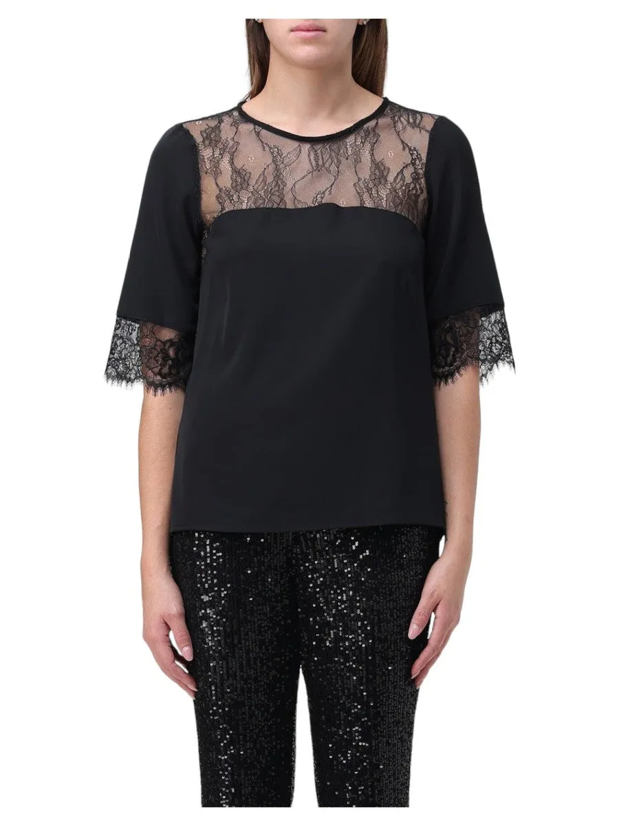 Blusa con dettagli in pizzo