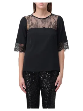 Blusa con dettagli in pizzo