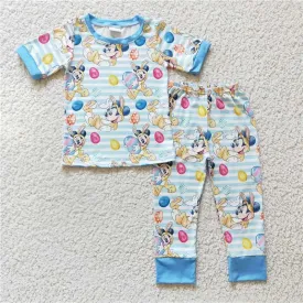 boys blue cartoon pajamas set BSPO0048