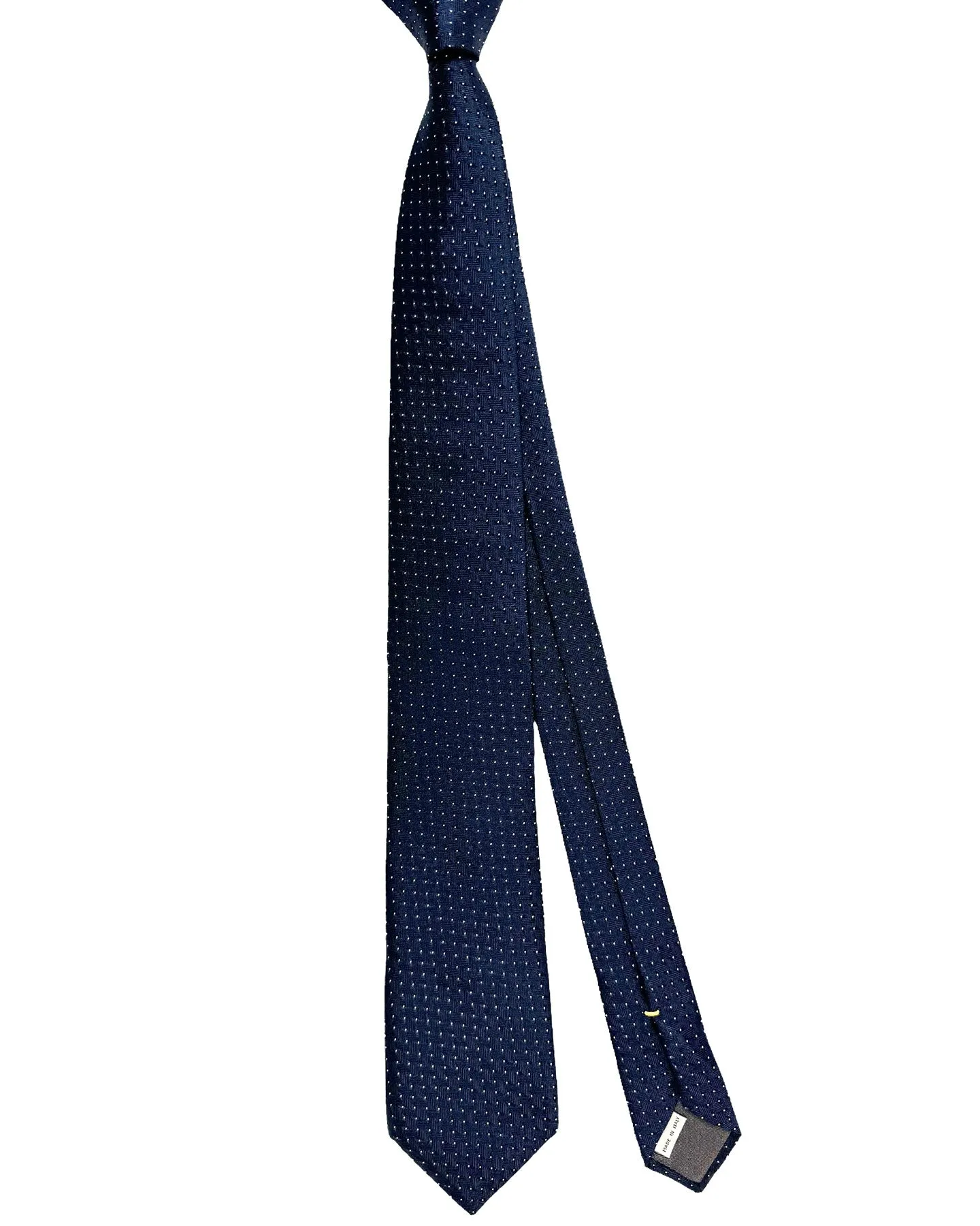 Canali Necktie Dark Blue Silver Micro Pattern