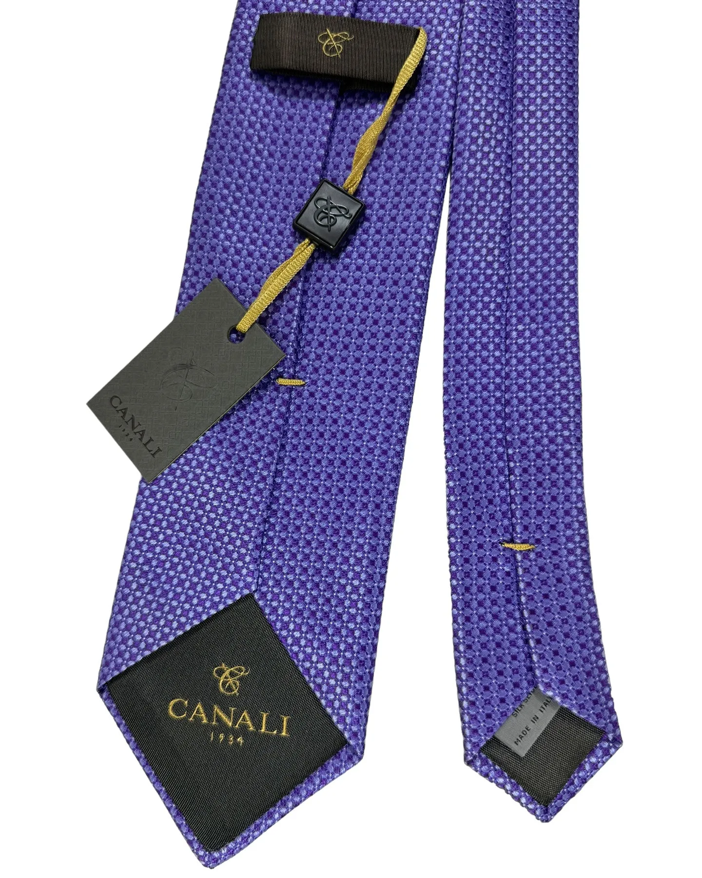 Canali Silk Tie Lilac Purple Micro Pattern