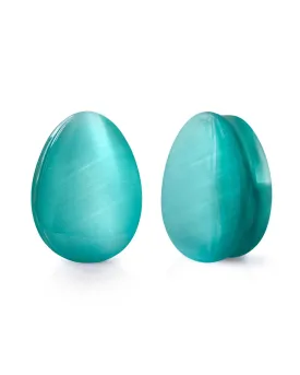 Cerulean Dragon's Eye Teardrop Plugs