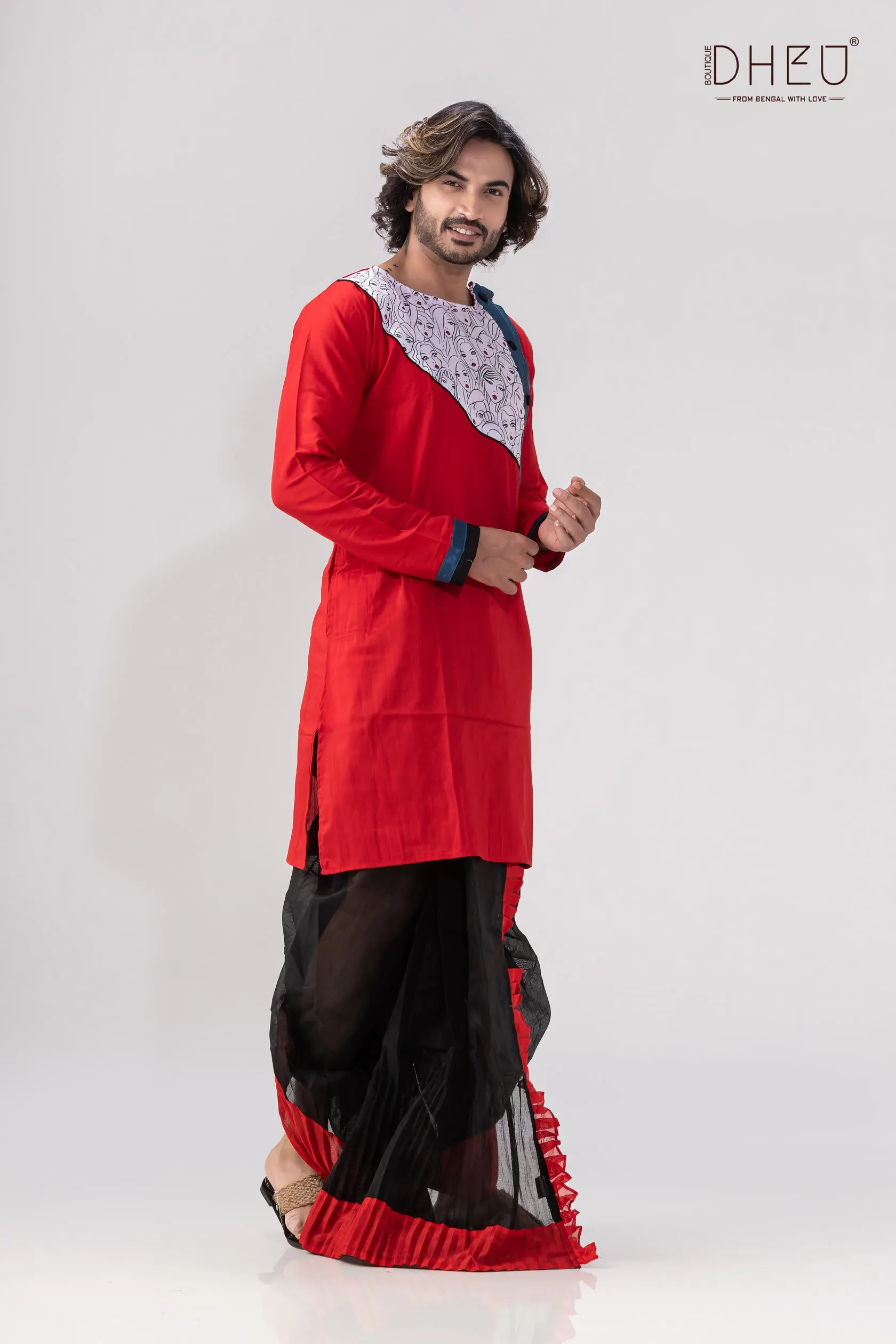 Dheu Exclusive Designer Kurta Dhoti(Optional) Set