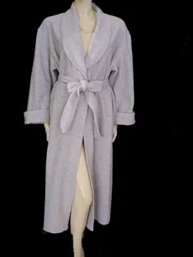 *DIAMOND TEA FROM SAKS FIFTH AVENUE PRE-OWNED WRAP-STYLE COTTON ROBE IN TAHITIAN PEARL - SIZE MEDIUM