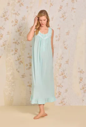 Dream Aqua Solid "Eileen" Knit Nightgown