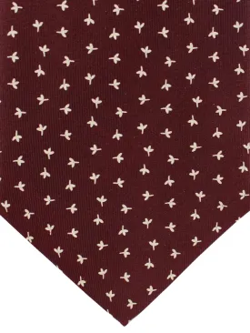 E. Marinella Tie Brown Leaves Design - Wide Necktie