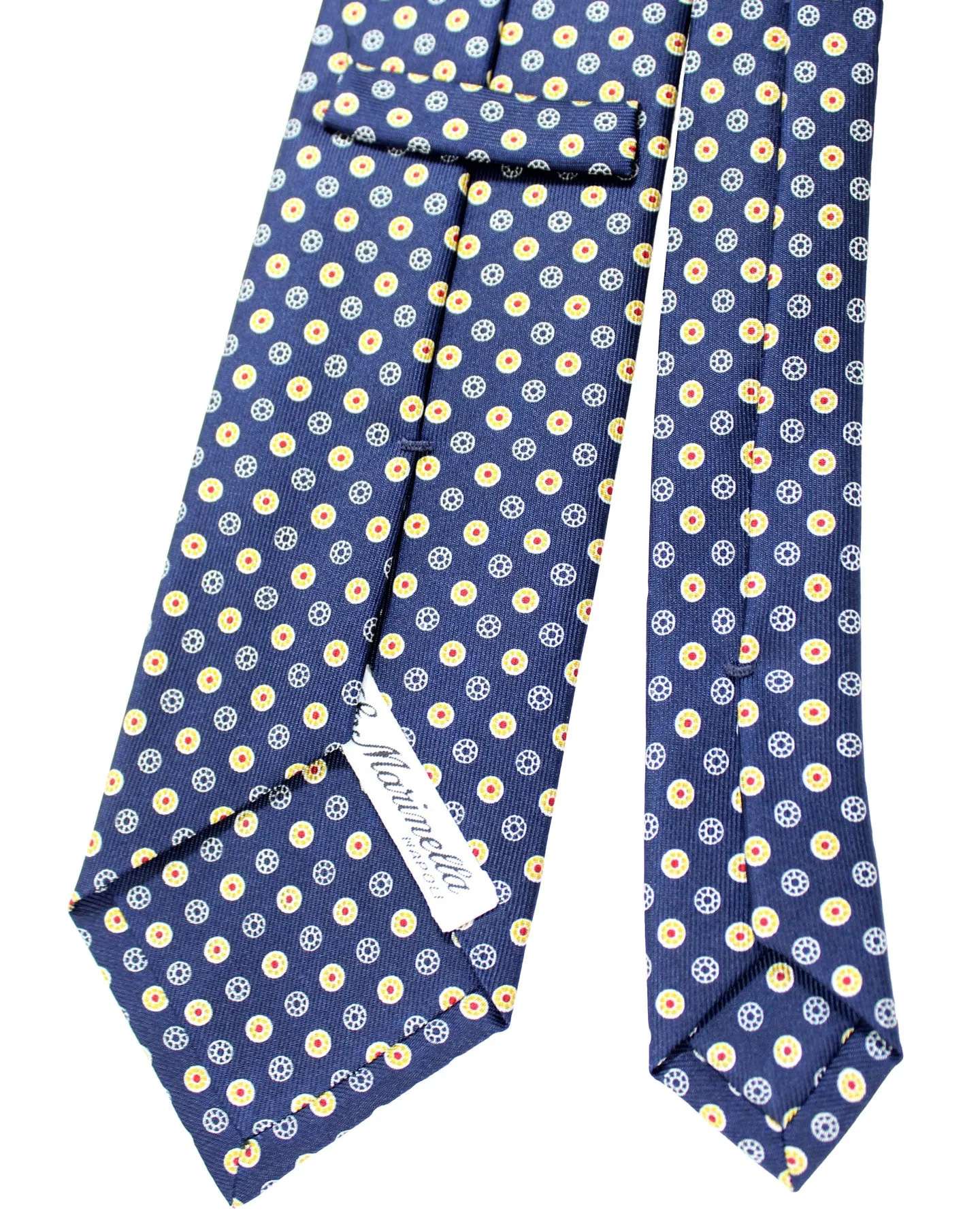 E. Marinella Tie Dark Blue Geometric Design