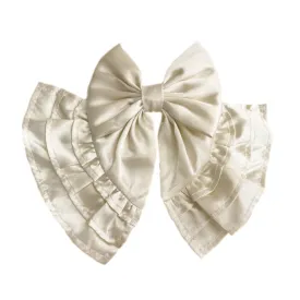 Evangeline Satin Ruffle Hair Bow