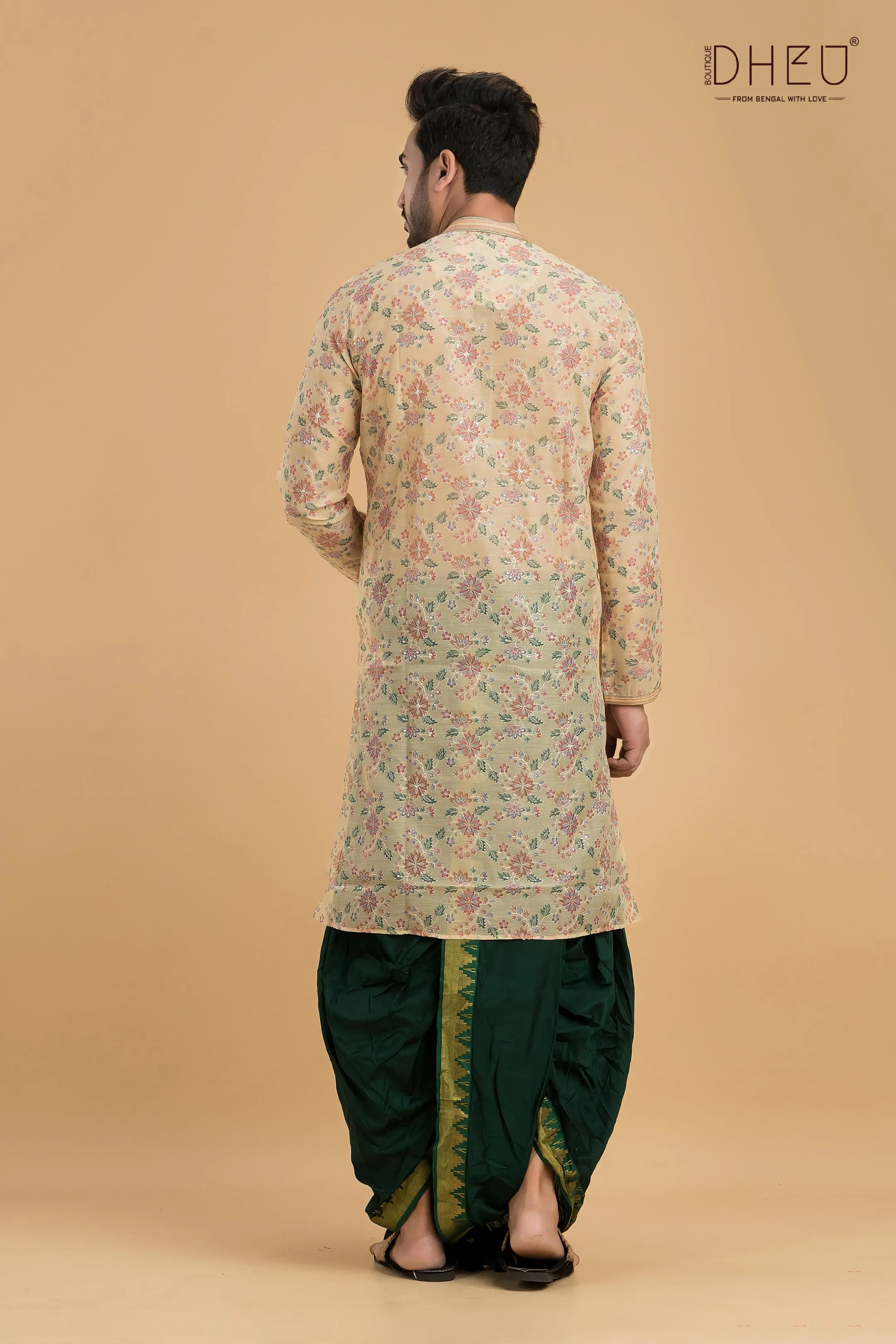 Luxurious Designer Kurta with Optional Dhoti Set