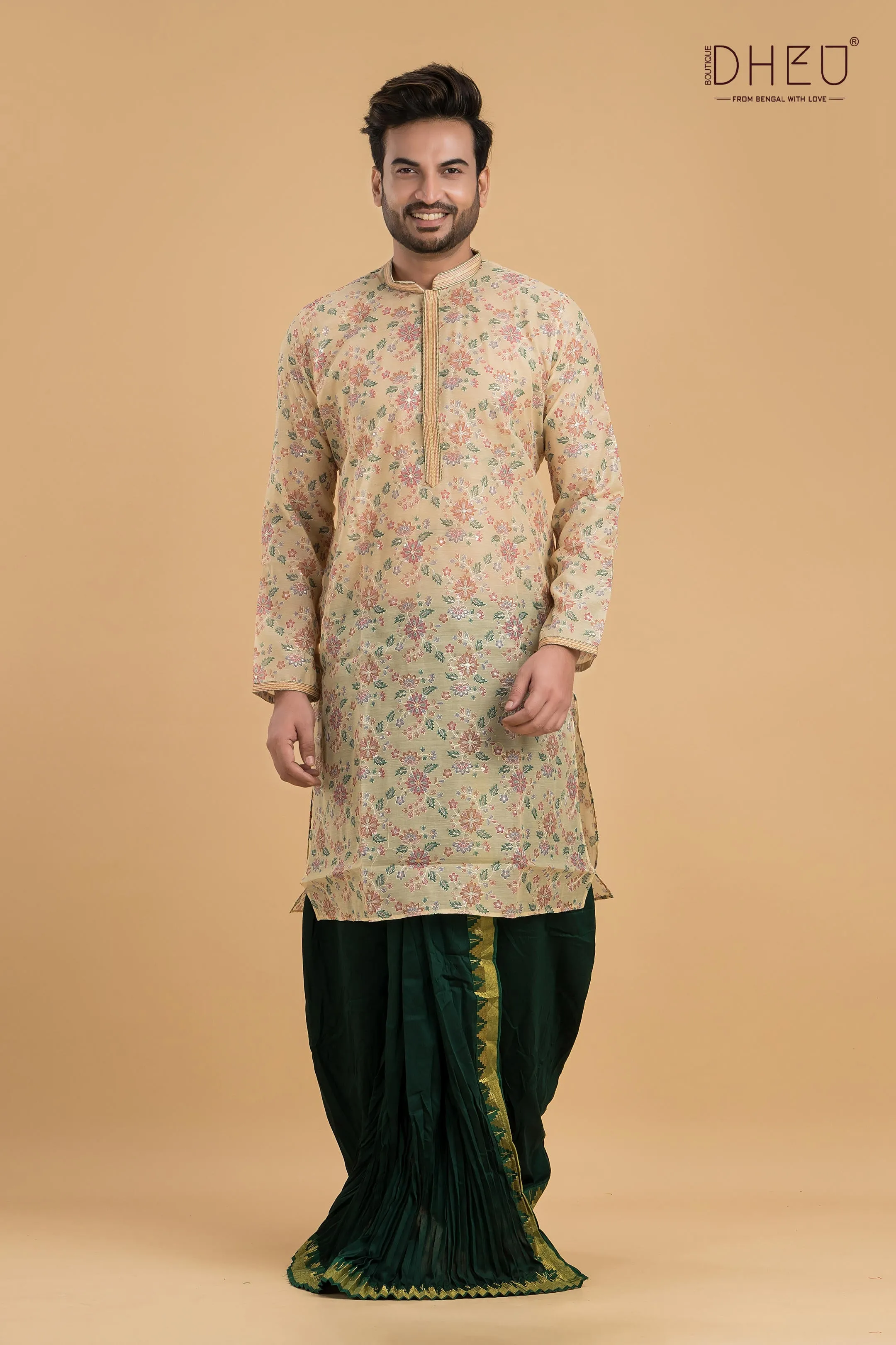 Luxurious Designer Kurta with Optional Dhoti Set