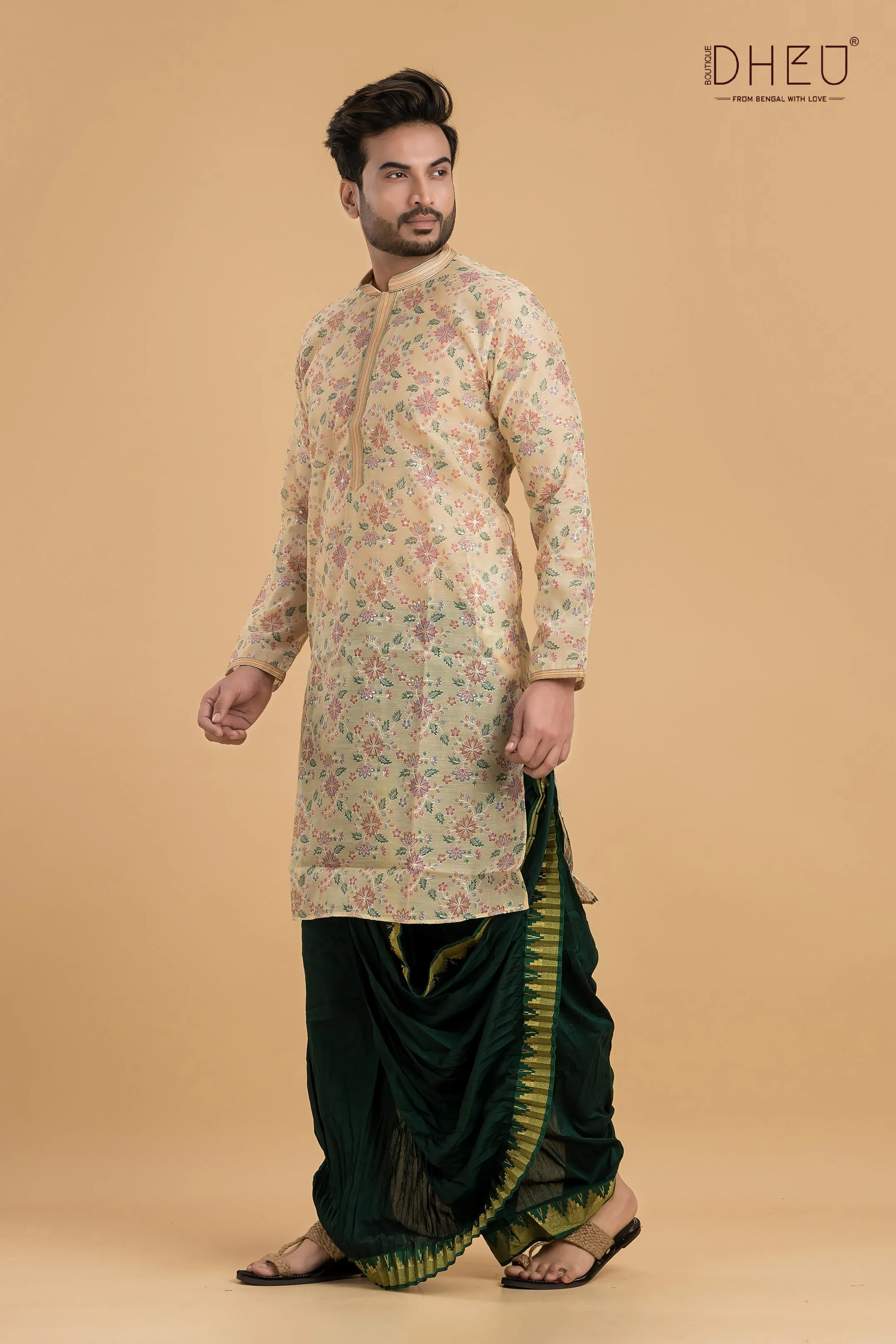 Luxurious Designer Kurta with Optional Dhoti Set