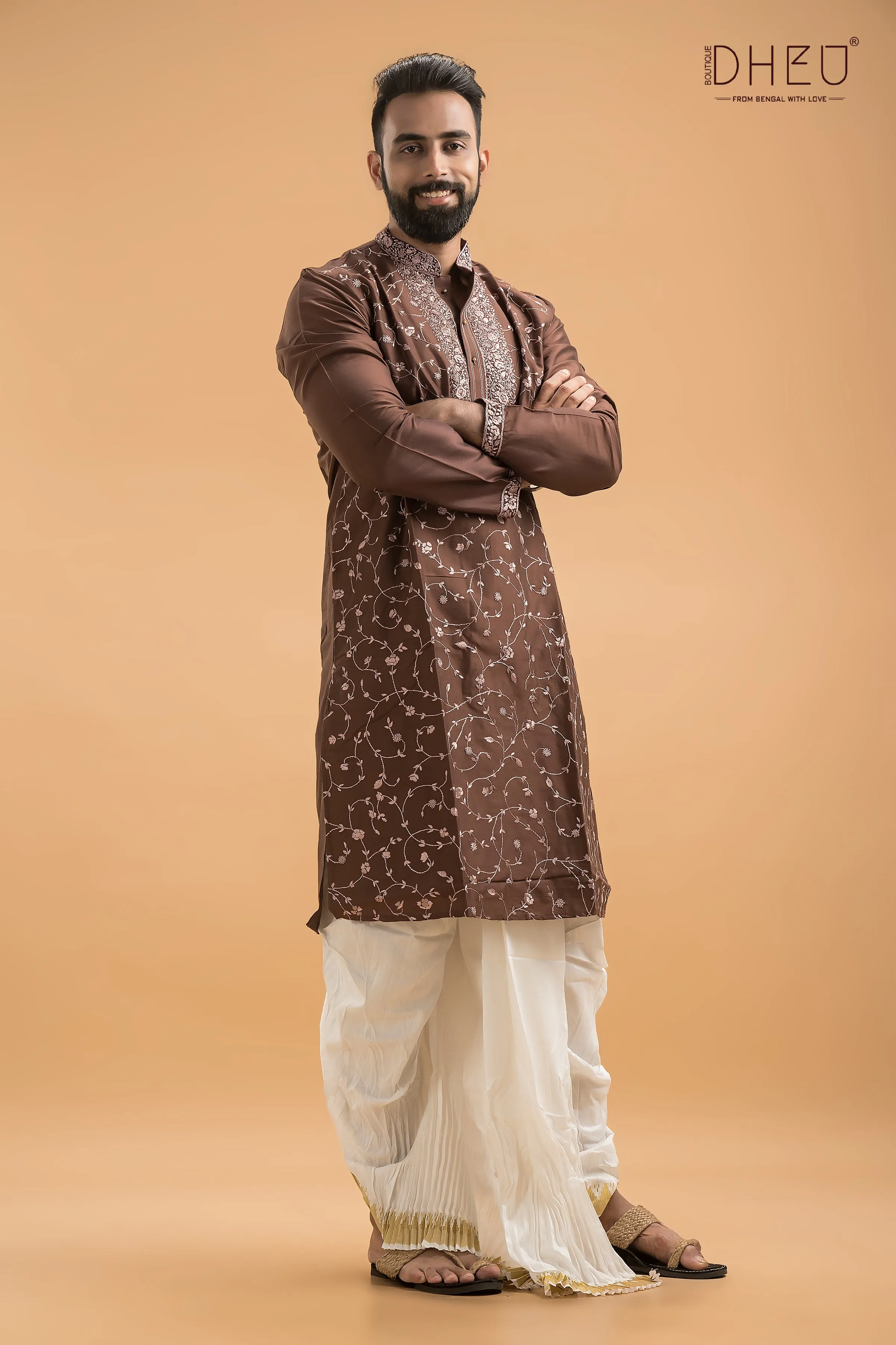 Exclusive Katan Silk Kurta & Dhoti(Optional) Set