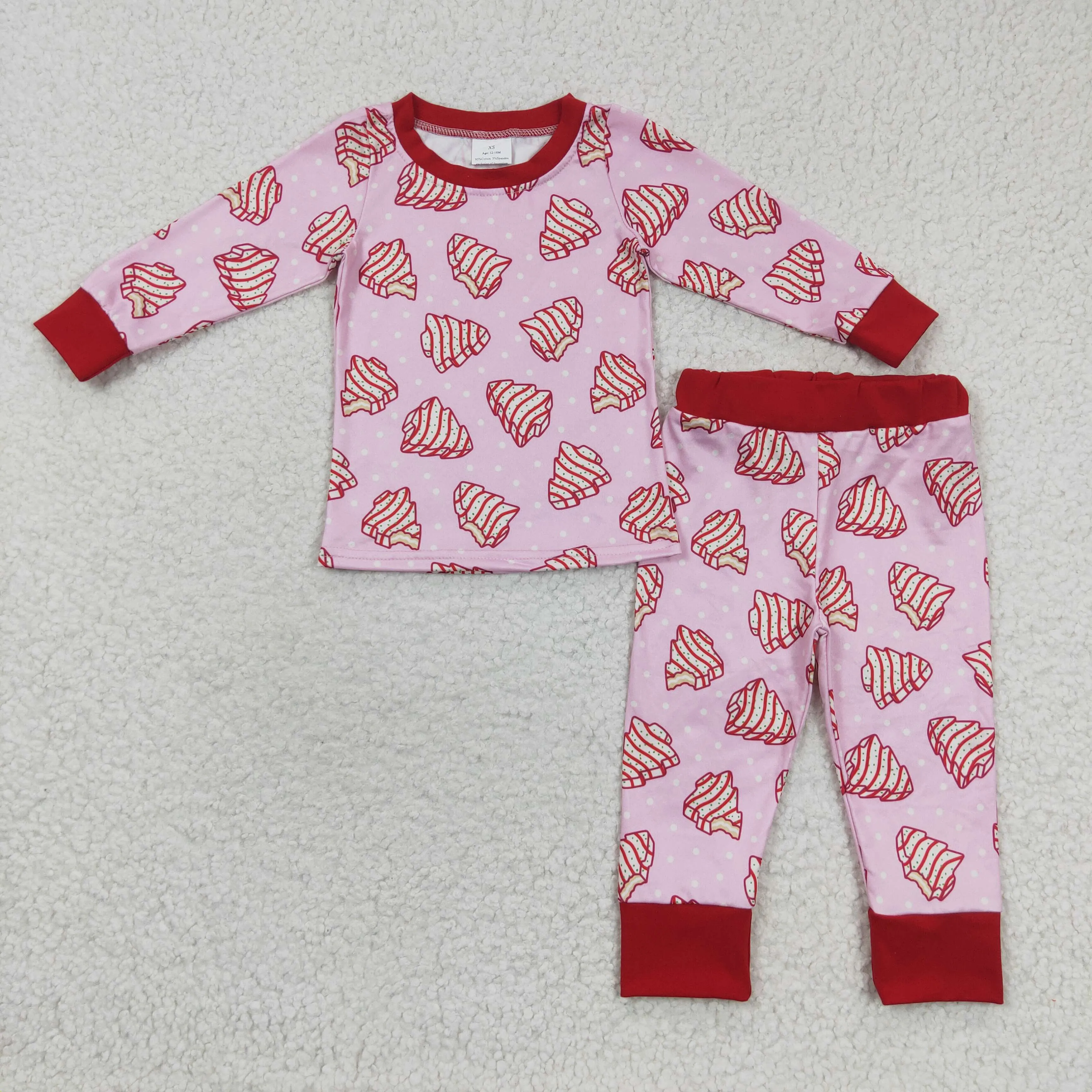 girls pink pie pajamas sets GLP0453