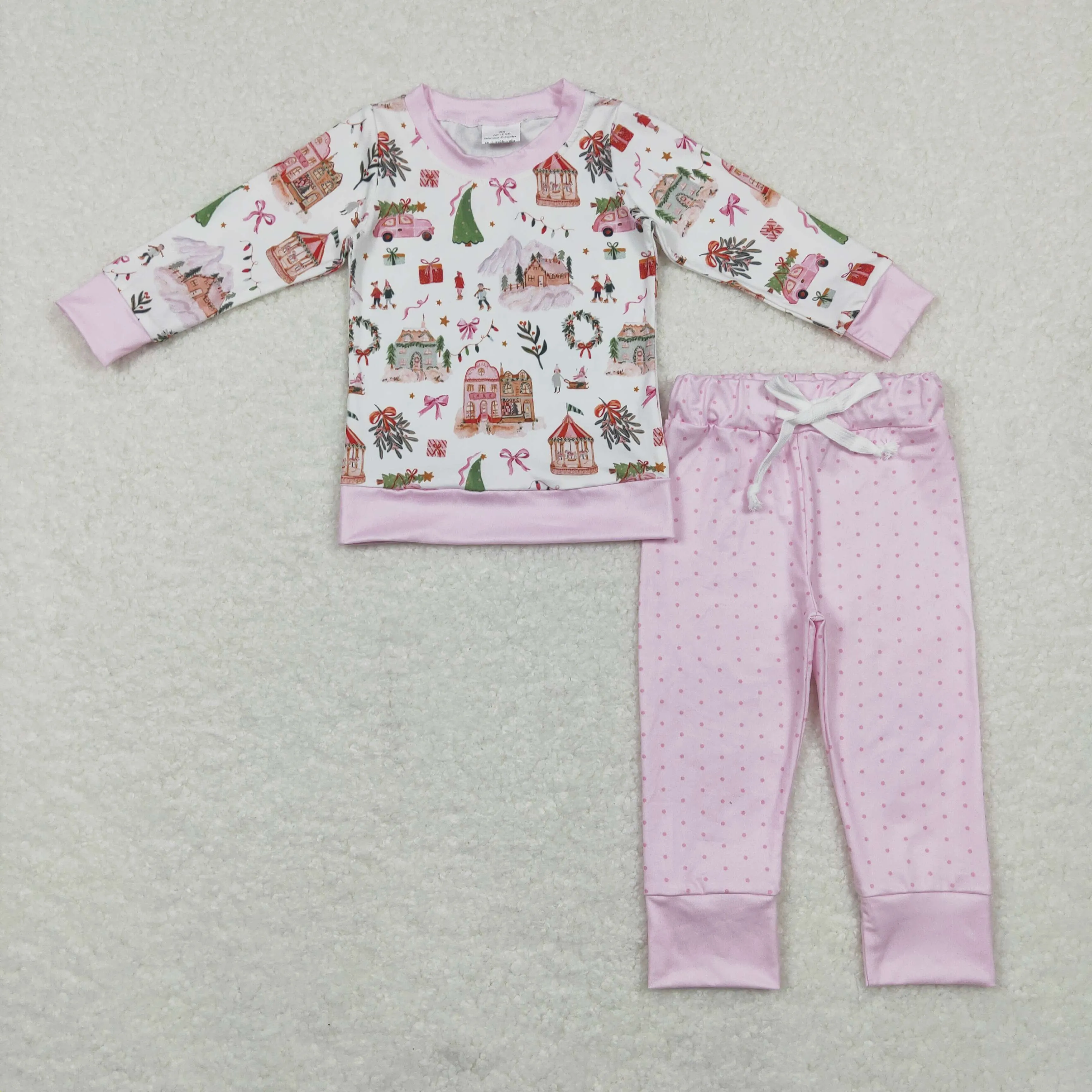 GLP0914 baby girl  Christmas pink pajamas outfit