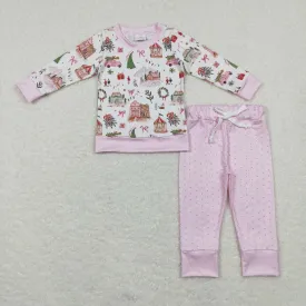 GLP0914 baby girl  Christmas pink pajamas outfit