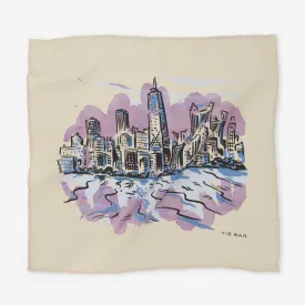 Hometown Chicago Skyline Light Champagne Pocket Square