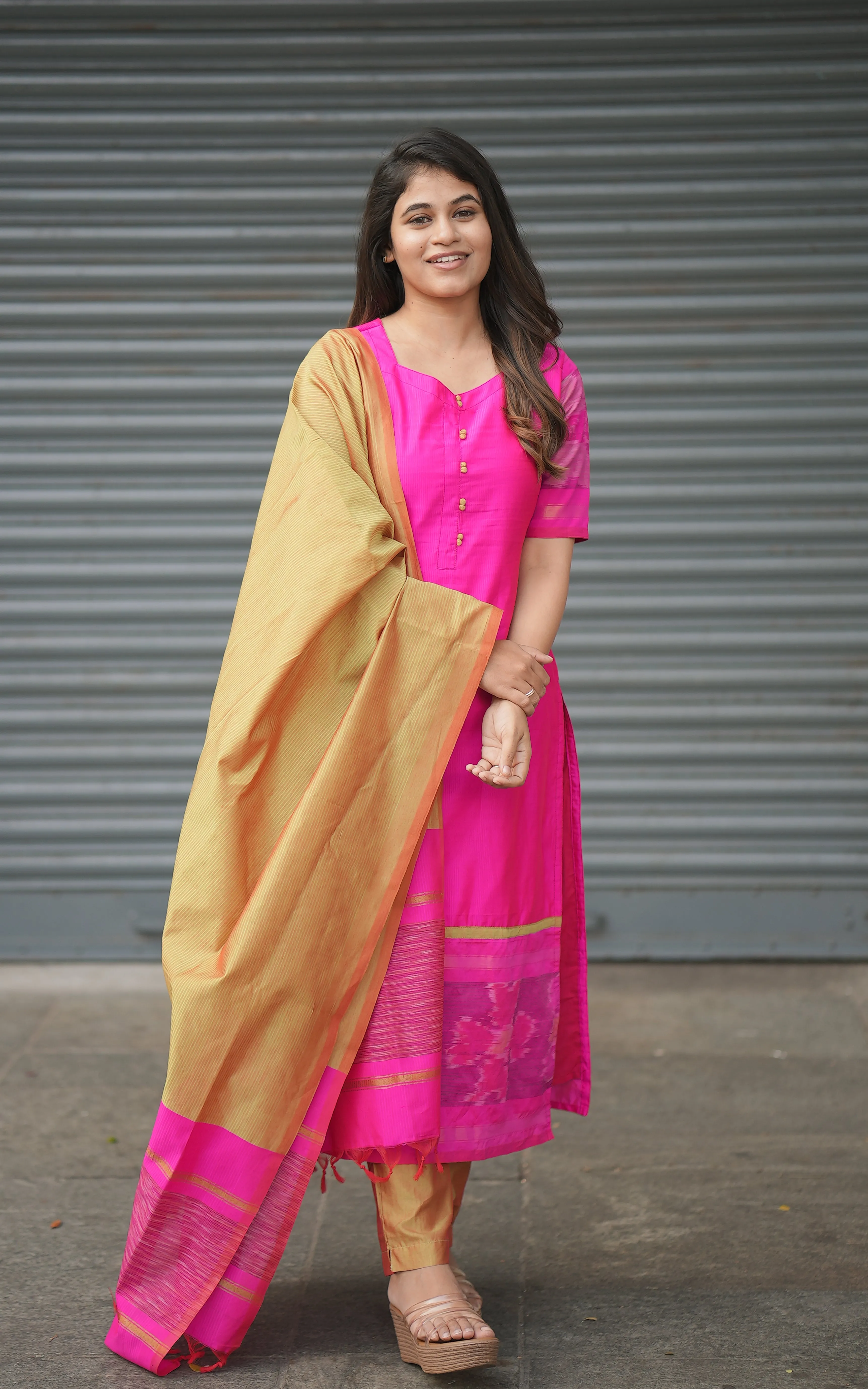 Indraja Pink (Kurti Pant Dupatta)