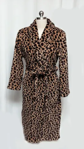 *JASMINE ROSE PLUSH LEOPARD DRESSING GOWN ROBE - SO SOFT!