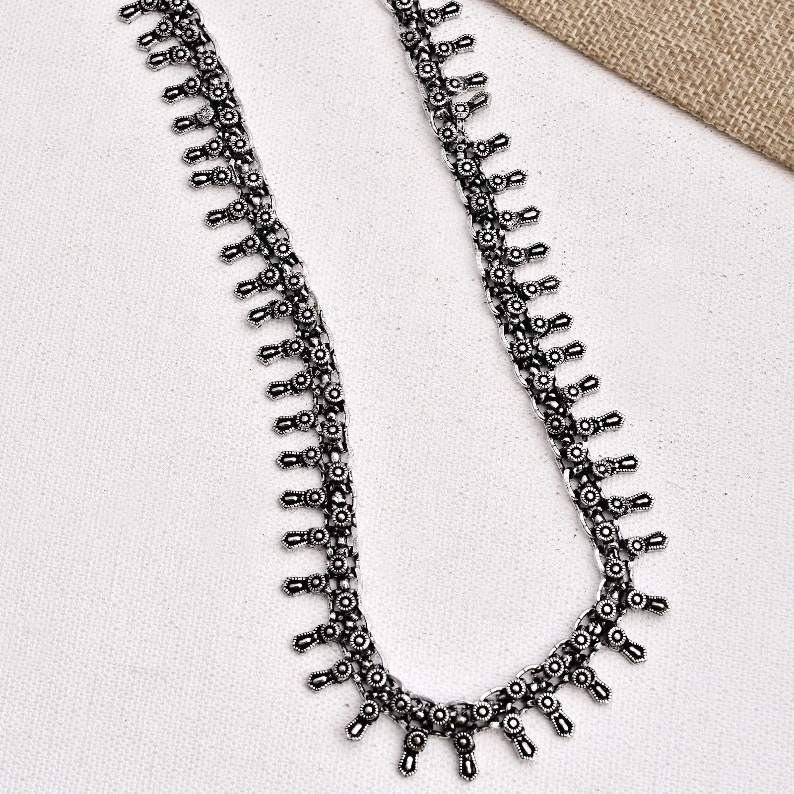 Kolhapuri Silver Oxidized Necklace