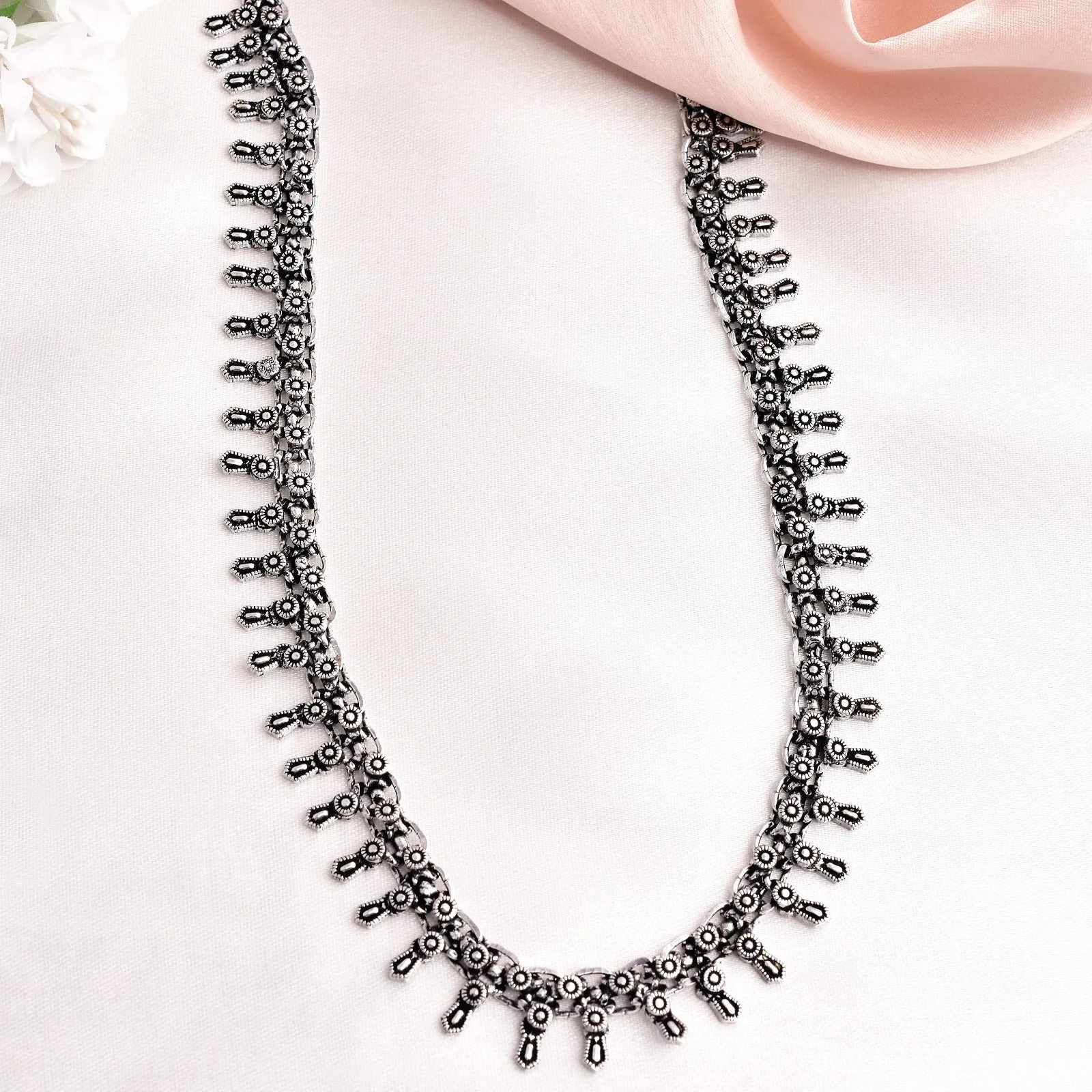 Kolhapuri Silver Oxidized Necklace