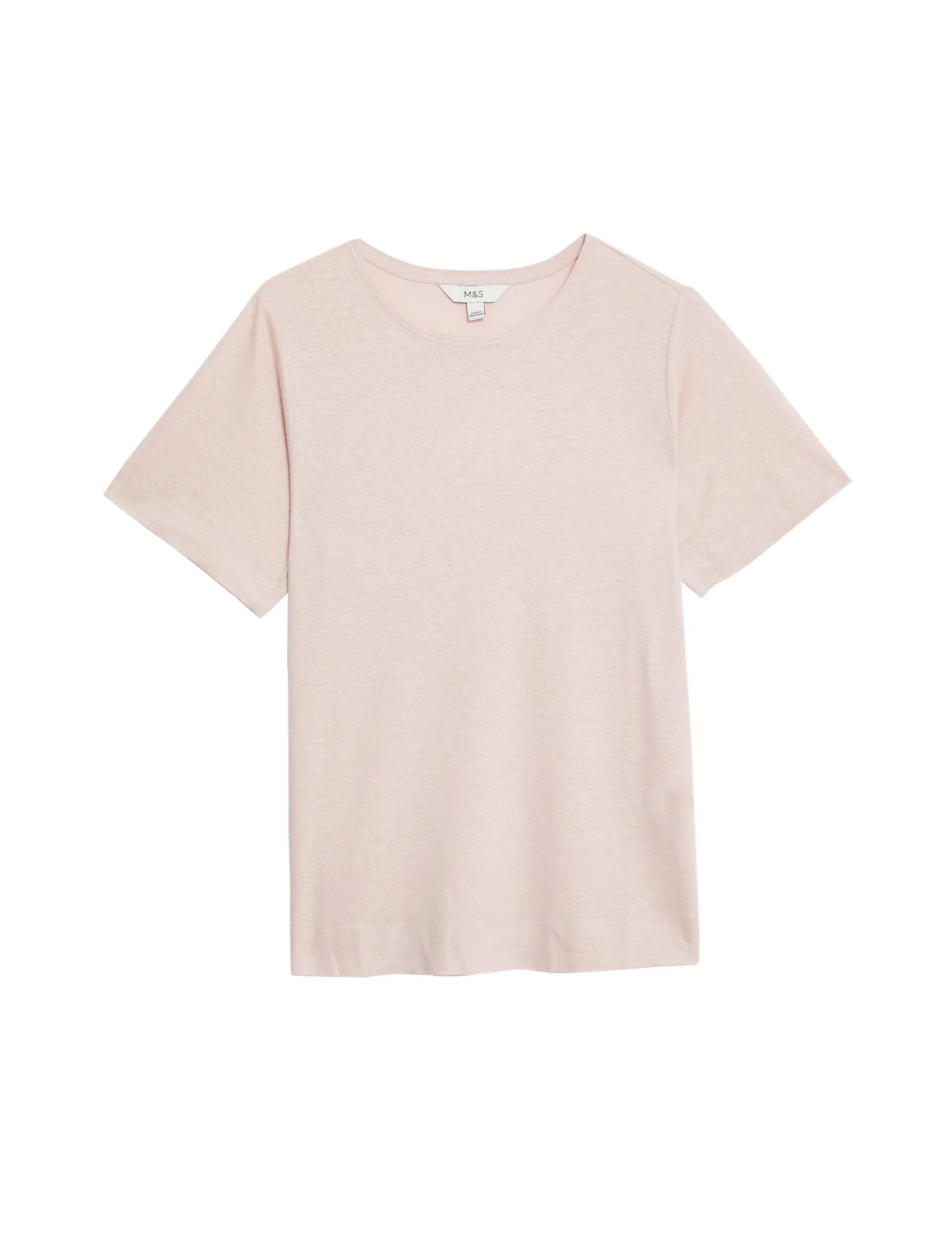 Linen Blend Crew Neck Top