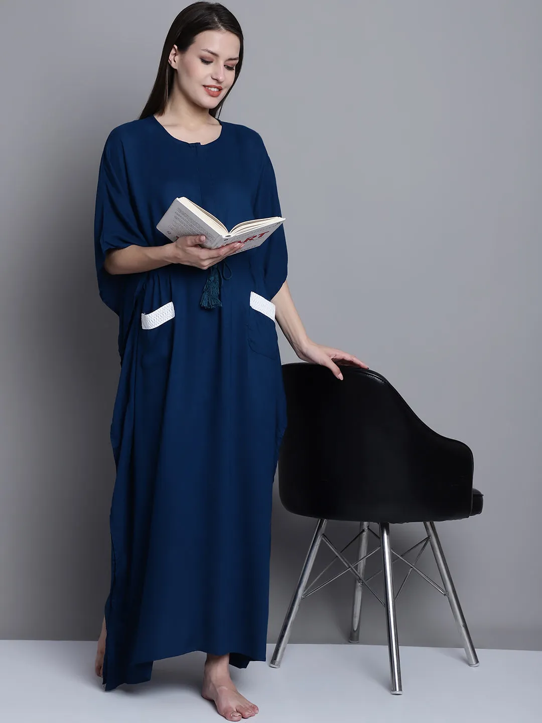 Maternity Kaftan - Solid Blue