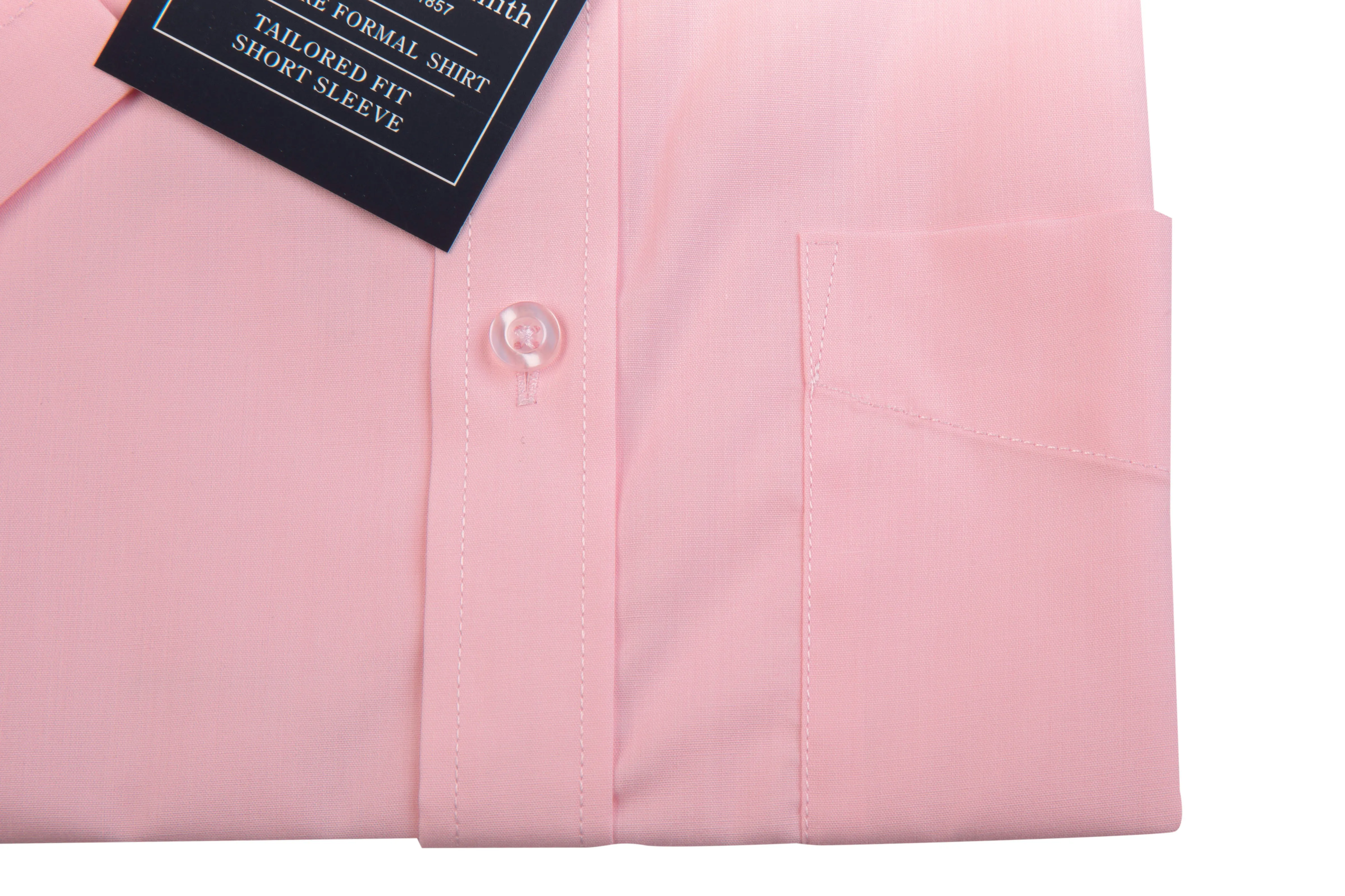 Men's Pink Short Sleeve Tailored Fit Cotton Shirt