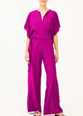 Natasha Pink Silk Jumpsuit