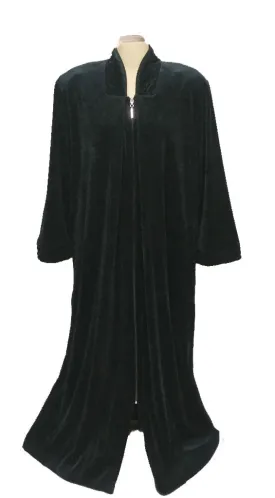 NEW Diamond Tea Aspen Cotton Velour Robe with Zip-Front and Quilted Trim - Size Large (#2) - Ideal Gift Item