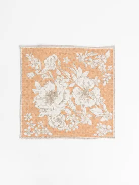 Orange Reversible Floral Cotton-Silk Pocket Square