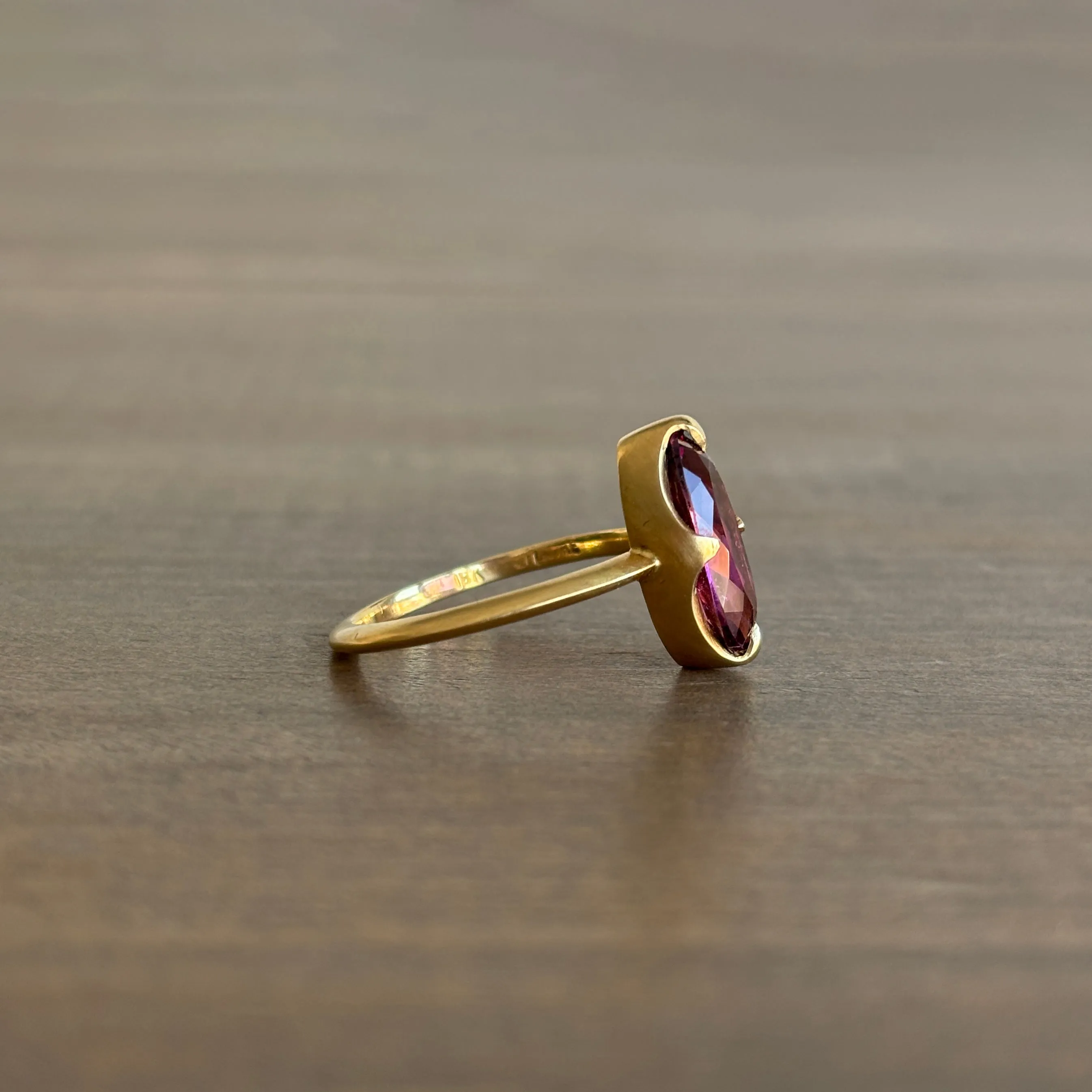 Pink Faceted Tourmaline Claw Ring