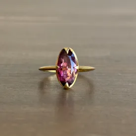 Pink Faceted Tourmaline Claw Ring