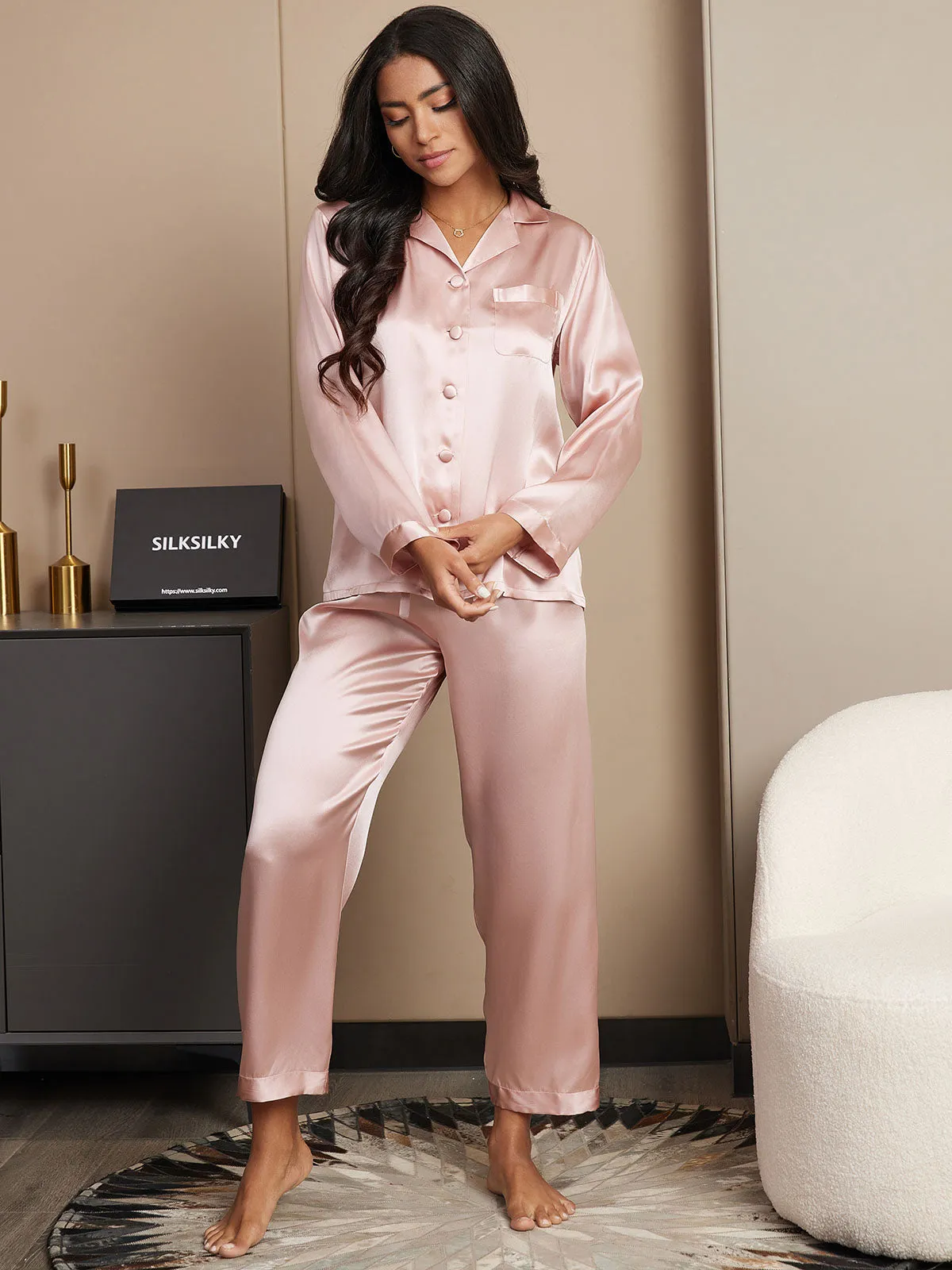 Pure Silk Casual Button Up Women's Pyjamas