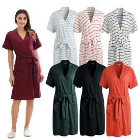 RH Robe Women's Short Sleeve Kimono Cotton Bathrobe Dressing Gown Sleep RHW2753