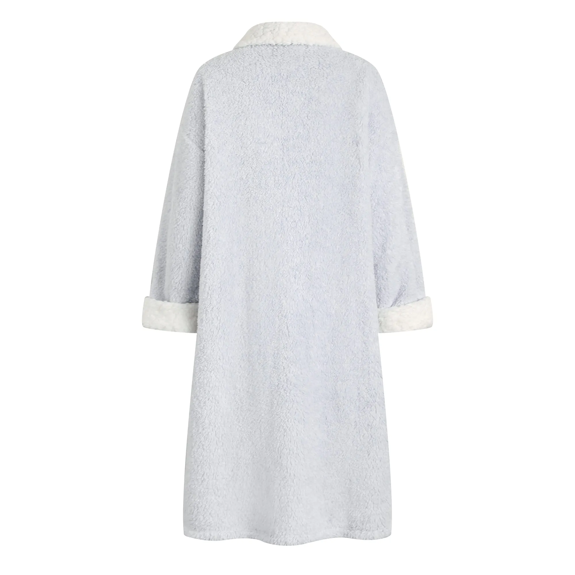 Cozy Fleece Button-Up Robe for Ultimate Warmth and Comfort - RHW2877