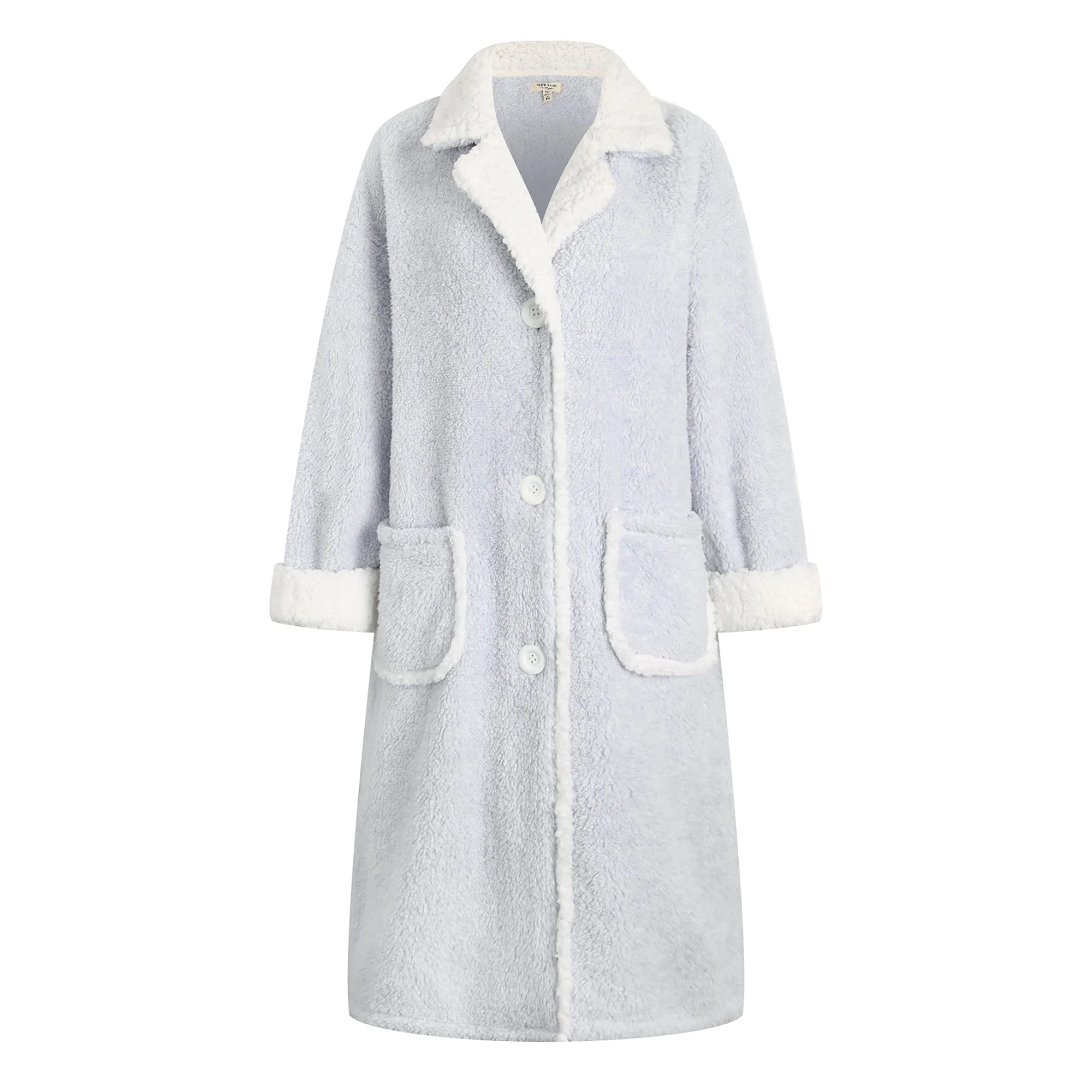 Cozy Fleece Button-Up Robe for Ultimate Warmth and Comfort - RHW2877